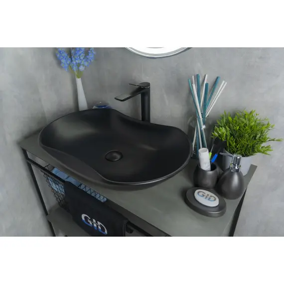 ЧЕРНАЯ МАТОВАЯ КЕРАМИЧЕСКАЯ РАКОВИНА GID BM9175