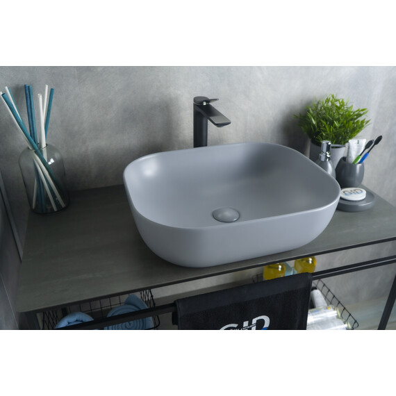 СЕРАЯ МАТОВАЯ КЕРАМИЧЕСКАЯ РАКОВИНА GID GM1302