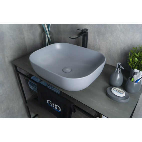 СЕРАЯ МАТОВАЯ КЕРАМИЧЕСКАЯ РАКОВИНА GID GM1302