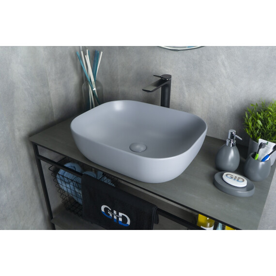 СЕРАЯ МАТОВАЯ КЕРАМИЧЕСКАЯ РАКОВИНА GID GM1302