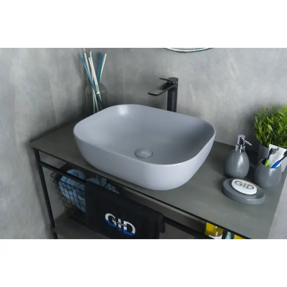 СЕРАЯ МАТОВАЯ КЕРАМИЧЕСКАЯ РАКОВИНА GID GM1302