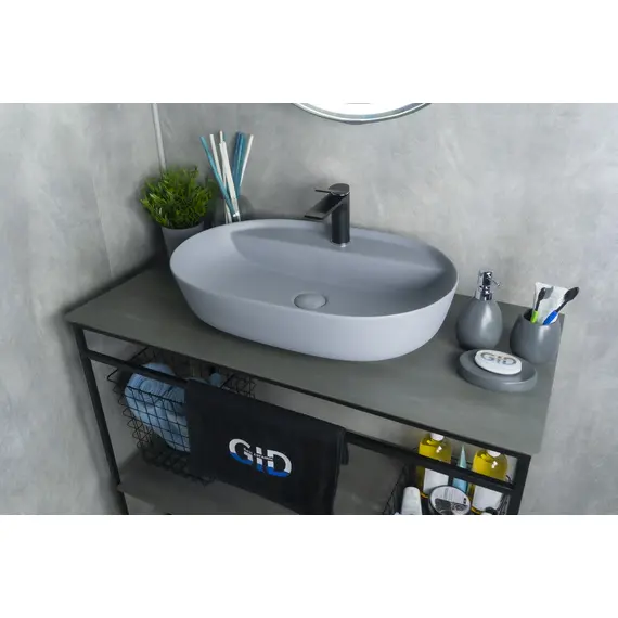 СЕРАЯ МАТОВАЯ КЕРАМИЧЕСКАЯ РАКОВИНА GID GM1346