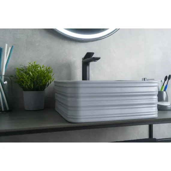 СЕРАЯ МАТОВАЯ КЕРАМИЧЕСКАЯ РАКОВИНА GID GM965