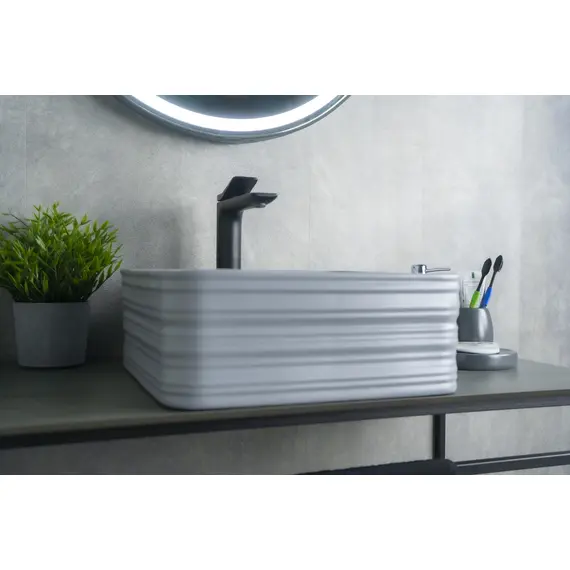 СЕРАЯ МАТОВАЯ КЕРАМИЧЕСКАЯ РАКОВИНА GID GM965