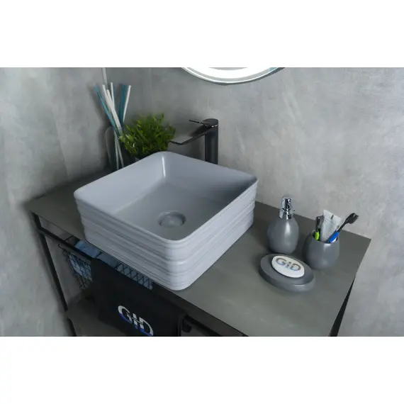 СЕРАЯ МАТОВАЯ КЕРАМИЧЕСКАЯ РАКОВИНА GID GM965