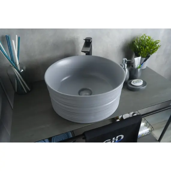 СЕРАЯ МАТОВАЯ КЕРАМИЧЕСКАЯ РАКОВИНА GID GM969