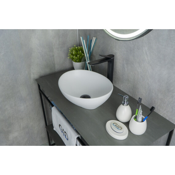 БЕЛАЯ МАТОВАЯ КЕРАМИЧЕСКАЯ РАКОВИНА GID N900