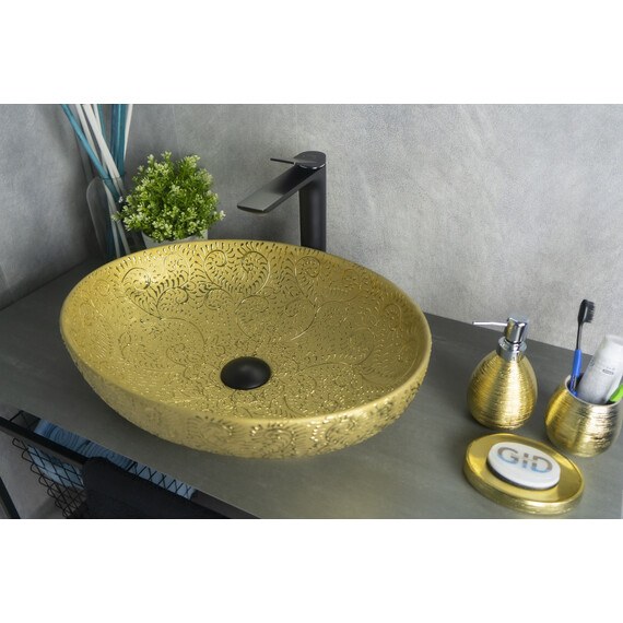 ЗОЛОТАЯ КЕРАМИЧЕСКАЯ РАКОВИНА GID NC444