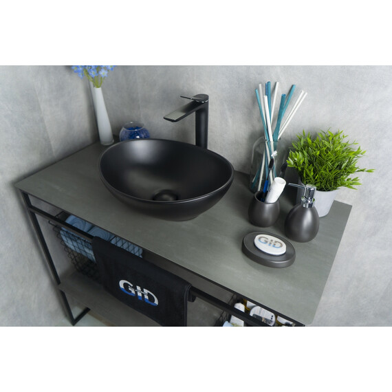 ЧЕРНАЯ МАТОВАЯ КЕРАМИЧЕСКАЯ РАКОВИНА GID NC901