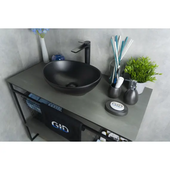 ЧЕРНАЯ МАТОВАЯ КЕРАМИЧЕСКАЯ РАКОВИНА GID NC901