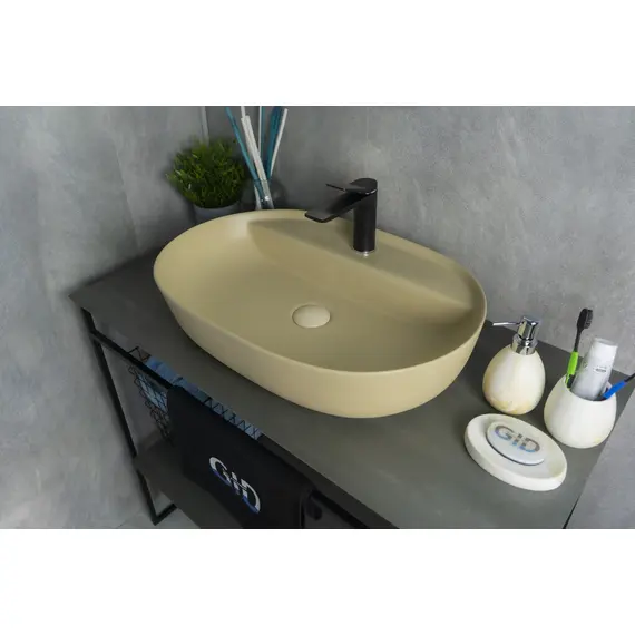 СВЕТЛО-КОРИЧНЕВАЯ МАТОВАЯ КЕРАМИЧЕСКАЯ РАКОВИНА GID SR1346