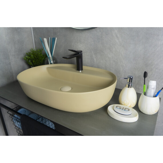 СВЕТЛО-КОРИЧНЕВАЯ МАТОВАЯ КЕРАМИЧЕСКАЯ РАКОВИНА GID SR1346