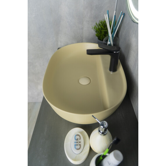 СВЕТЛО-КОРИЧНЕВАЯ МАТОВАЯ КЕРАМИЧЕСКАЯ РАКОВИНА GID SR1346