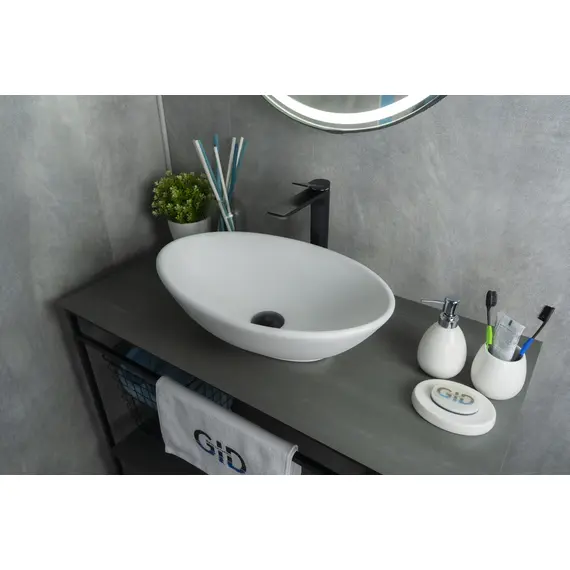 БЕЛАЯ МАТОВАЯ КЕРАМИЧЕСКАЯ РАКОВИНА GID WM9021