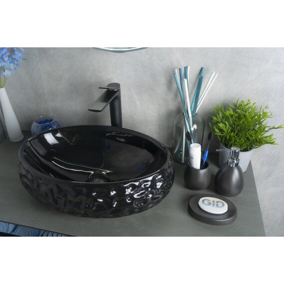 ЧЕРНАЯ ГЛЯНЦЕВАЯ КЕРАМИЧЕСКАЯ РАКОВИНА GID 9030BF