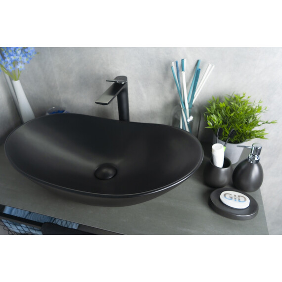 ЧЕРНАЯ МАТОВАЯ КЕРАМИЧЕСКАЯ РАКОВИНА GID BM9811