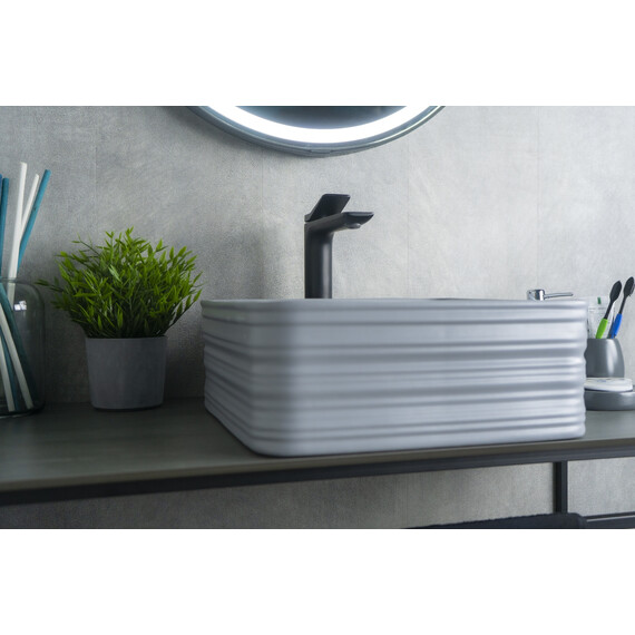 СЕРАЯ МАТОВАЯ КЕРАМИЧЕСКАЯ РАКОВИНА GID GM965