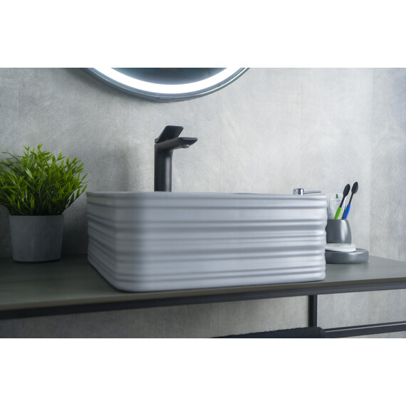 СЕРАЯ МАТОВАЯ КЕРАМИЧЕСКАЯ РАКОВИНА GID GM965