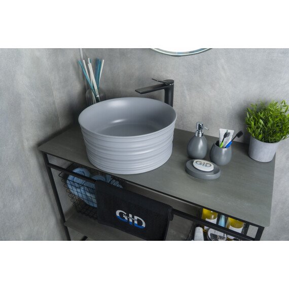 СЕРАЯ МАТОВАЯ КЕРАМИЧЕСКАЯ РАКОВИНА GID GM969