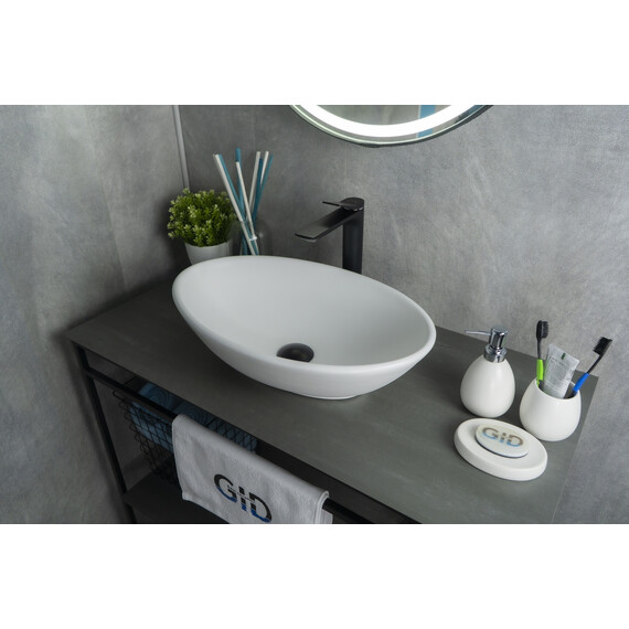 БЕЛАЯ МАТОВАЯ КЕРАМИЧЕСКАЯ РАКОВИНА GID WM9021