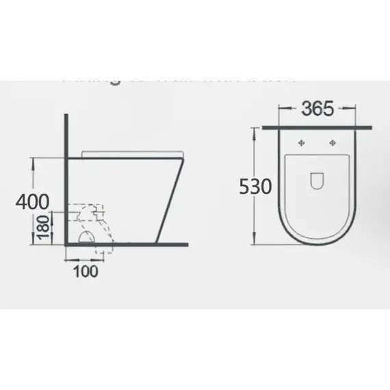 ПРИСТАВНОЙ УНИТАЗ GID TRS-263BM ЧЕРНЫЙ МАТОВЫЙ БЕЗОБОДКОВЫЙ