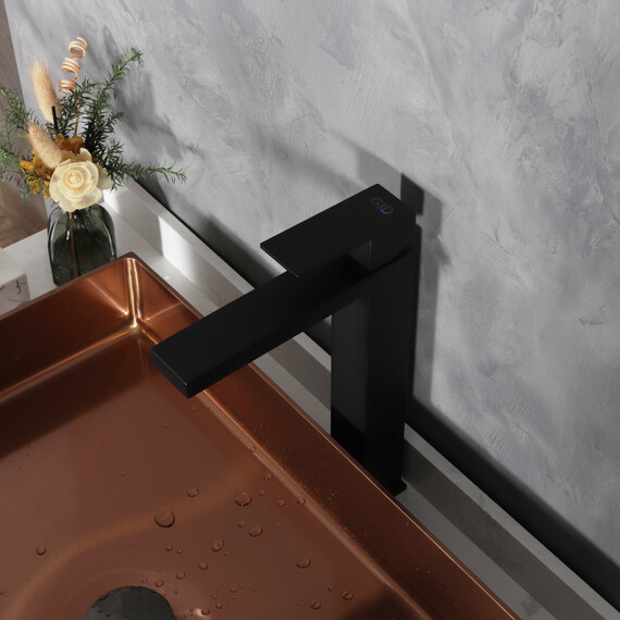 СМЕСИТЕЛЬ ВЫСОКИЙ ДЛЯ РАКОВИНЫ GID ANCHEL SS979-BM-D SS979BMD ЧЕРНЫЙ МАТОВЫЙ