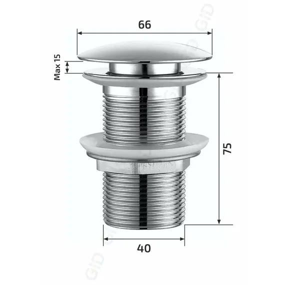 ДОННЫЙ КЛАПАН GID CH100 ХРОМ БЕЗ ПЕРЕЛИВА