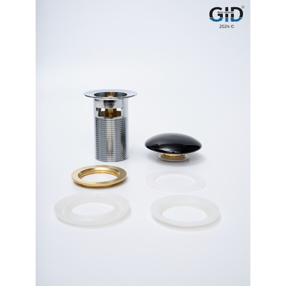 ЧЕРНЫЙ КЕРАМИЧЕСКИЙ ДОННЫЙ КЛАПАН GID BL100-1 С ПЕРЕЛИВОМ