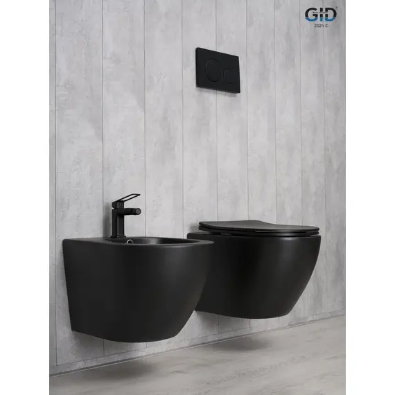 УНИТАЗ ПОДВЕСНОЙ GID BM2198 ЧЕРНЫЙ МАТОВЫЙ