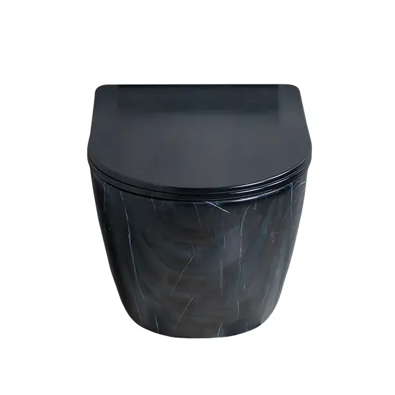 УНИТАЗ ПОДВЕСНОЙ GID BS2198 ЧЕРНЫЙ ГЛЯНЦЕВЫЙ ПОД КАМЕНЬ