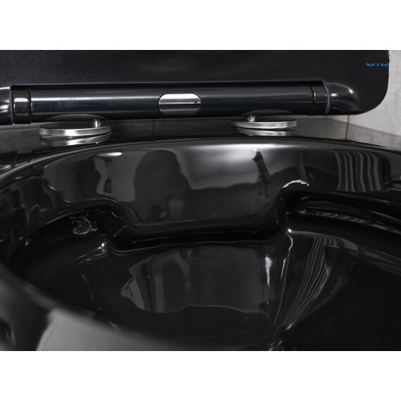 УНИТАЗ ПОДВЕСНОЙ GID BS2198 ЧЕРНЫЙ ГЛЯНЦЕВЫЙ ПОД КАМЕНЬ