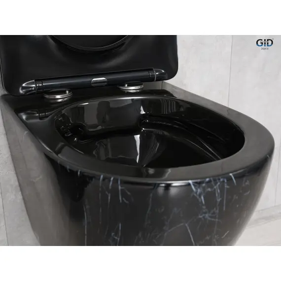 УНИТАЗ ПОДВЕСНОЙ GID BS2198 ЧЕРНЫЙ ГЛЯНЦЕВЫЙ ПОД КАМЕНЬ