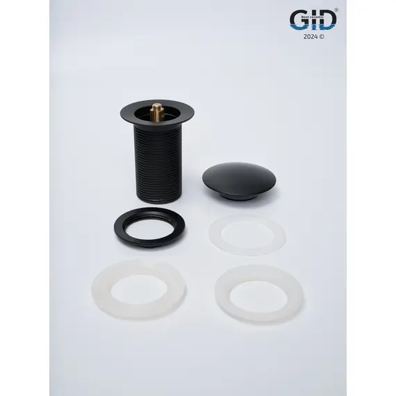 ЧЕРНЫЙ МАТОВЫЙ МЕТАЛЛИЧЕСКИЙ ДОННЫЙ КЛАПАН GID G-55BM БЕЗ ПЕРЕЛИВА