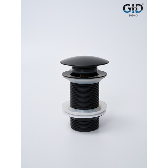 ЧЕРНЫЙ МАТОВЫЙ МЕТАЛЛИЧЕСКИЙ ДОННЫЙ КЛАПАН GID G-55BM БЕЗ ПЕРЕЛИВА