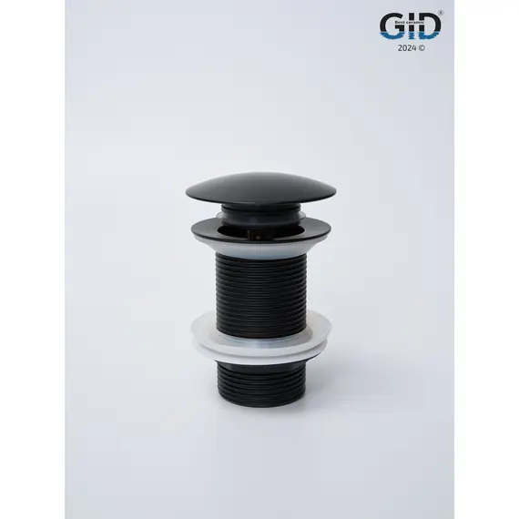 ЧЕРНЫЙ МАТОВЫЙ МЕТАЛЛИЧЕСКИЙ ДОННЫЙ КЛАПАН GID G-55BM БЕЗ ПЕРЕЛИВА