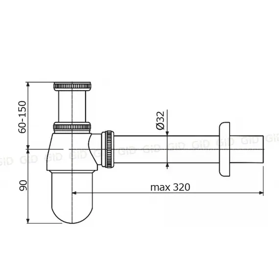 СИФОН ДЛЯ РАКОВИНЫ ХРОМ GID G-56CH