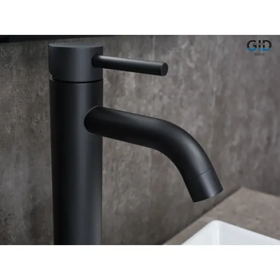 СМЕСИТЕЛЬ ВЫСОКИЙ ДЛЯ РАКОВИНЫ GID INGA SS096-BM-D SS096BMD ЧЕРНЫЙ МАТОВЫЙ