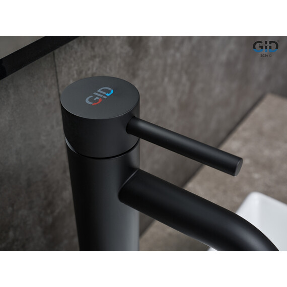 СМЕСИТЕЛЬ ВЫСОКИЙ ДЛЯ РАКОВИНЫ GID INGA SS096-BM-D SS096BMD ЧЕРНЫЙ МАТОВЫЙ