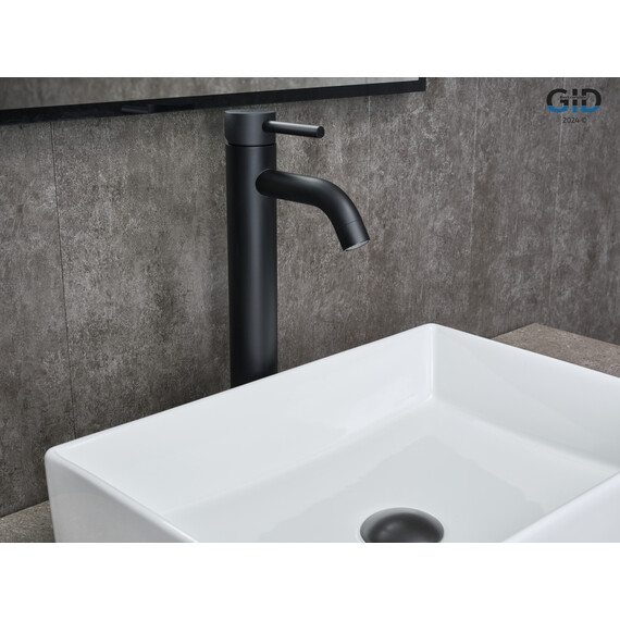 СМЕСИТЕЛЬ ВЫСОКИЙ ДЛЯ РАКОВИНЫ GID INGA SS096-BM-D SS096BMD ЧЕРНЫЙ МАТОВЫЙ