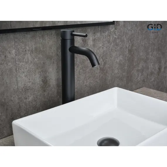 СМЕСИТЕЛЬ ВЫСОКИЙ ДЛЯ РАКОВИНЫ GID INGA SS096-BM-D SS096BMD ЧЕРНЫЙ МАТОВЫЙ