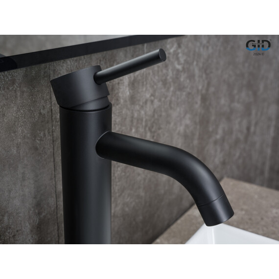 СМЕСИТЕЛЬ ВЫСОКИЙ ДЛЯ РАКОВИНЫ GID INGA SS096-BM-D SS096BMD ЧЕРНЫЙ МАТОВЫЙ