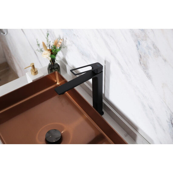 СМЕСИТЕЛЬ ВЫСОКИЙ ДЛЯ РАКОВИНЫ GID NIAGARA L057-BM-D L057BMD ЧЕРНЫЙ МАТОВЫЙ