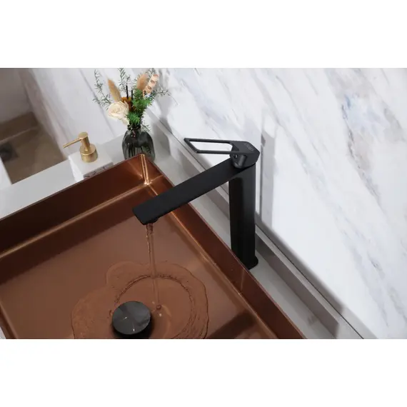 СМЕСИТЕЛЬ ВЫСОКИЙ ДЛЯ РАКОВИНЫ GID NIAGARA L057-BM-D L057BMD ЧЕРНЫЙ МАТОВЫЙ