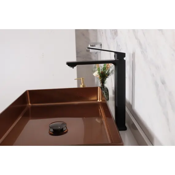 СМЕСИТЕЛЬ ВЫСОКИЙ ДЛЯ РАКОВИНЫ GID NIAGARA L057-BM-D L057BMD ЧЕРНЫЙ МАТОВЫЙ