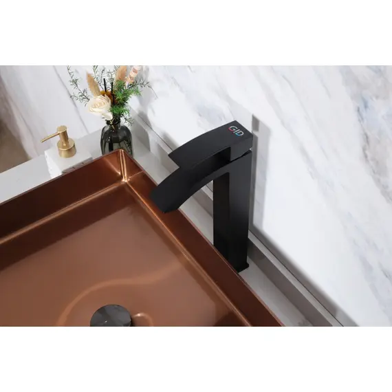 СМЕСИТЕЛЬ ВЫСОКИЙ ДЛЯ РАКОВИНЫ GID VICTORIA L120-BM-D L120BMD ЧЕРНЫЙ МАТОВЫЙ