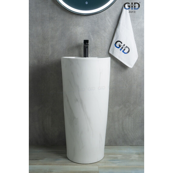 КЕРАМИЧЕСКАЯ НАПОЛЬНАЯ РАКОВИНА GID NB131WS ПОД КАМЕНЬ МАТОВАЯ