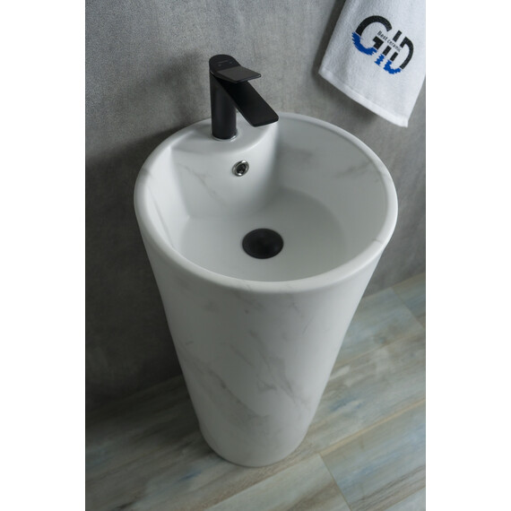 КЕРАМИЧЕСКАЯ НАПОЛЬНАЯ РАКОВИНА GID NB131WS ПОД КАМЕНЬ МАТОВАЯ