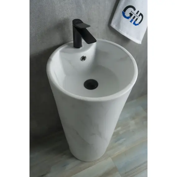 КЕРАМИЧЕСКАЯ НАПОЛЬНАЯ РАКОВИНА GID NB131WS ПОД КАМЕНЬ МАТОВАЯ