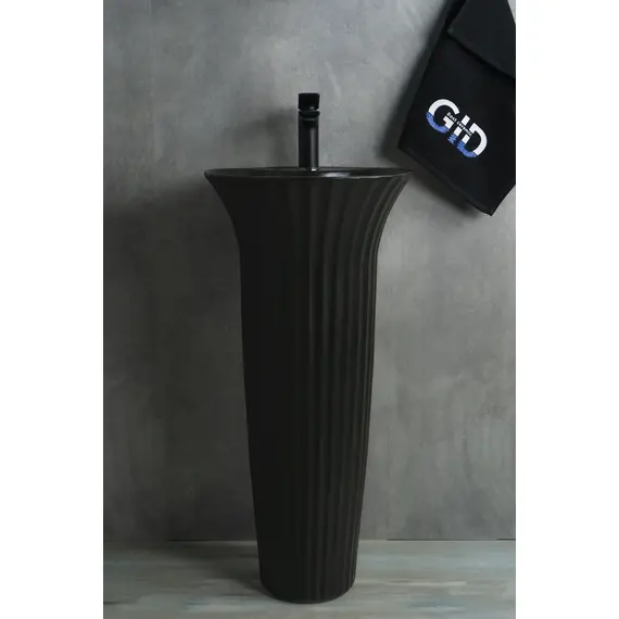 КЕРАМИЧЕСКАЯ НАПОЛЬНАЯ РАКОВИНА GID NB132BG ЧЕРНЫЙ ГРАФИТ