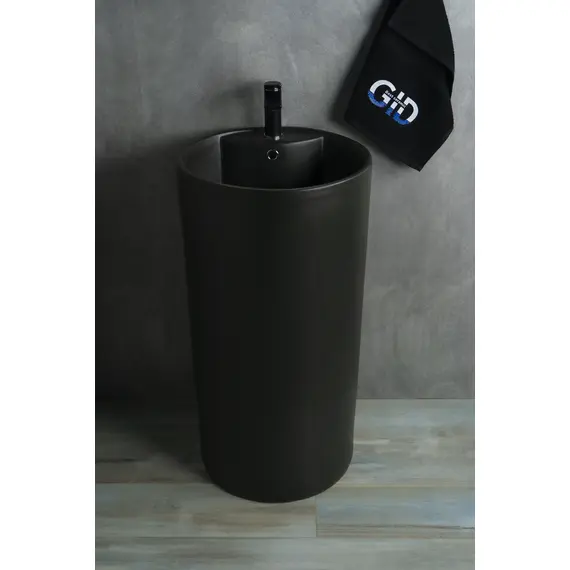 КЕРАМИЧЕСКАЯ НАПОЛЬНАЯ РАКОВИНА GID NB135BG ЧЕРНЫЙ ГРАФИТ